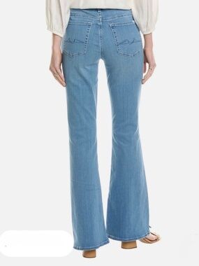 7 For All Mankind Ali Split Hem Jeans Flare Marrakech Size 30